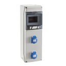 Steckdosen Wandverteiler IP65 6TE mit 2x230V 16A blau IP54 vorverdrahtet ohne Sicherung