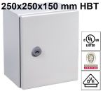 Metal switch cabinet 250x250x150 mm (HWD) IP66 1-door