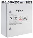 Control cabinet 500x500x250 mm HBT sheet steel 1-door IP66 with mounting plate