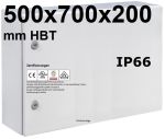 Control cabinet 500x700x200 mm HBT 1-door IP66 with galvanized mounting plate