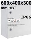 Wall Mounting Enclosure 600x400x300mm HWD RAL7035 IP66 single door
