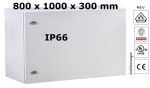Wall Mounting Enclosure 800x1000x300 RAL7035 IP66 single door HWD