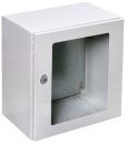 IDE GNT303020 control cabinet 300x300x200 mm HBT IP66 with glazed door, galvanized metal mounting plate and earth strap