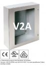 V2A stainless steel housing 700x500x250mm control cabinet with viewing window IP66 304L