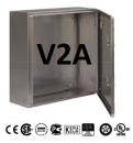 V2A stainless steel control cabinet 1200x800x400mm HWD V2A AISI 304L housing 1-door IP66