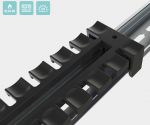 Strain relief comb for 12 cables for mounting on DIN rails