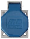 IP44 Schuko surface-mounted socket blue 10/16A 230V