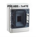 IP65 ABS Aufputz Feuchtraumverteiler IDE CDN4PT 1x 4TE Elektro Verteiler plombierbar mit Tragschiene