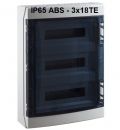 IP65 ABS Aufputz Feuchtraum-Verteiler 3-reihig 54TE 3x 18TE  plombierbar