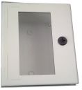 GRP polyester housing 300x250x140mm (HWD) IP66 plastic control cabinet with glazed door