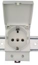 Distributor built-in socket 230V 16A VDE light gray with cover